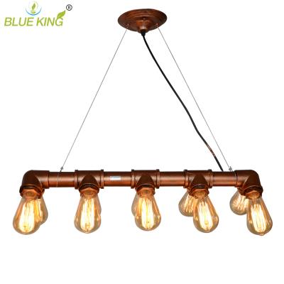 China Industrial Steam Punk Water Pipe Led Light Iron Hanging Fluorescent Light Fixture, Dining Table, Bar, Foyer with 10 Lights for sale