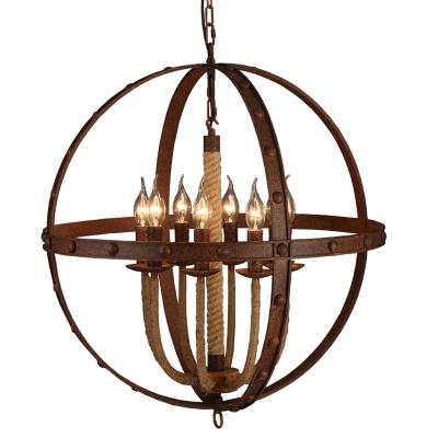 China Pendant Light 8 Heads E14 LED Circle Rustic Antique Brass Industrial Vintage Color Europe for sale