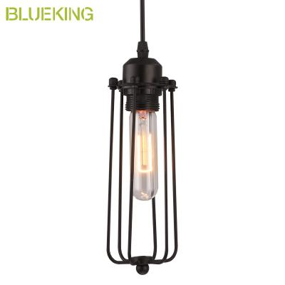 China Asian Ceiling Pendant Light Fixtures Led Black Painted Iron Cage Interior Lamps for sale