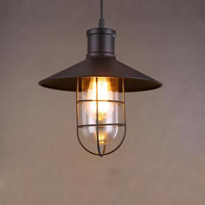 China Nordic Modern Classical Industrial Iron Attic Birdcage Hanging Light Ceiling Glass Lamp Pendant for sale