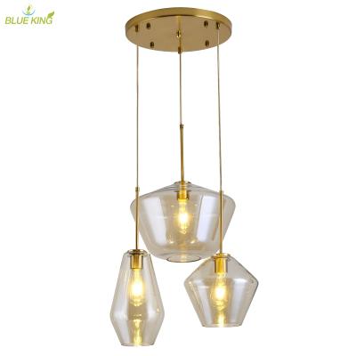 China Modern Hotel Gold Pendant Lamp Indoor Modern Glass Led Nordic Luxury Pendant Lamp E27 Pendant Lamp Hanging Light for sale