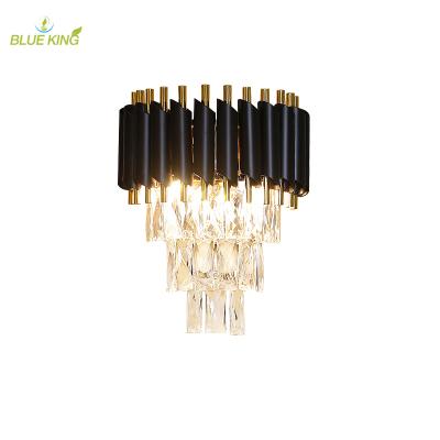 China Modern Bedroom Light Luxury Crystal Glass Rod Wall Lamp Light Elegant Living Room Crystal Wall Lamp for sale