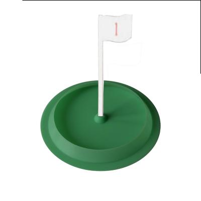 China Hot Sale Golf Green Putting Golf Putting Practice Silicone Disc Hole Cup Mini Indoor Golf Cups And Flags for sale