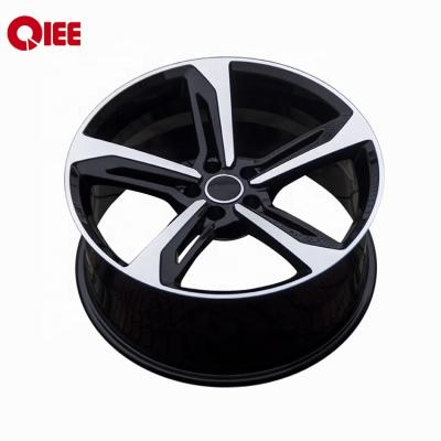 China Desgin Q8 Modern Car 5 Spoke Black Rims 18 19 20 5x112 Forged Alloy Wheels For Audi for sale