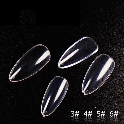 China 500pcs/bag Soft And Thin Long Fake Nails Water Droplets Almond Nail Tips New Design for sale