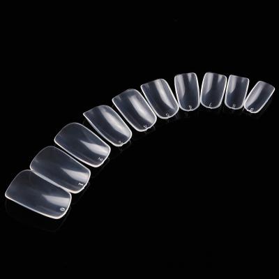 China 500pcs/bag Artificial Nail Soft and Thin Tips Plastic Fake Nails Full Cover Soft Gel Nail Tip Nail Tips for sale