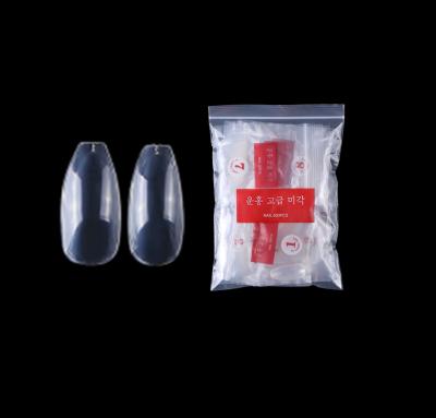 China 500 Pcs Soft And Thin / Natural Clear Color Cooperation Long Bag Coffin Nails Full Cover Gel Salon Manicure Nail Tips for sale