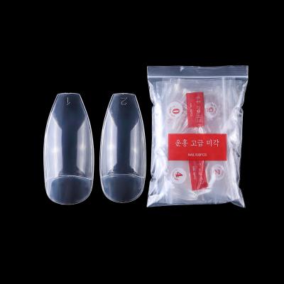 China 500pcs/bag Seamless Clear Transparent Natural Color Nail Salon Nail Tips Art Tips Half Cover Soft Thin False Ballet for sale