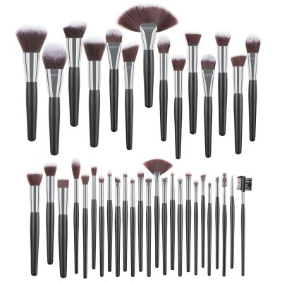 China Angular Blush Mini Black Color and Travel Makeup Brush Set 5/8/10/12/15/20/25/35/38/40pcs Bag for sale