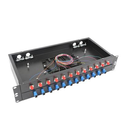 China FTTH 24 Port Fiber Optic Patch Panel Fiber Terminal Box Panel-Rack Style for sale