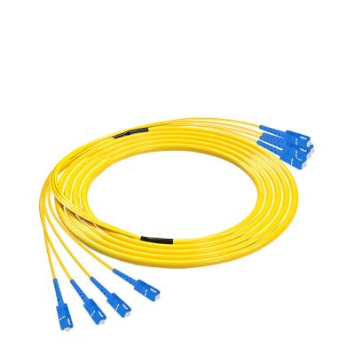 China FTTH 4 Cores Fiber Patchcord SM Bundled Jumper Branch Patch Cords Braids for sale