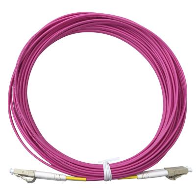 China FTTH FTTX 100G LC-LC UPC Dual PC Duplex OM4 2.0 Optical Fiber Patch Cable for sale