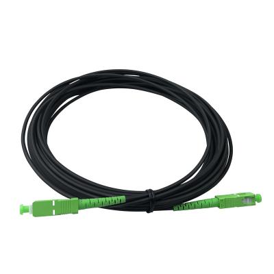 China FTTX FTTH Single Mode Black G652D G657A SCAPC Simplex Armored 9/125 Connector Fiber Optic Patch Cord for sale