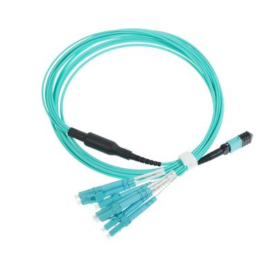 China FTTH FTTH MM 8 12 24 Core Fiber Optic Jumper Cable 1 2 3 5 10m Patch Cord Om4 Om3 Mpo-Mpo for sale