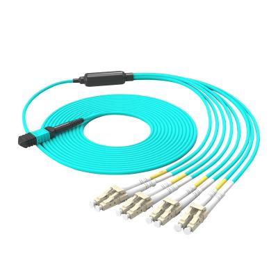 China FTTH 8 12 24 48 Core Pre-Connected Fiber Optic Jumper Cable Om 4 Om3 Mpo-Mpo Patch Cords for sale