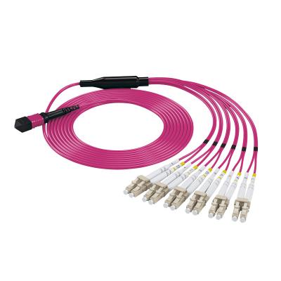 China FTTH 12 24 Factory Direct Fiber Optic Jumper Cable Om 4 Core Pre-terminated Mpo-LC Patch Cords for sale