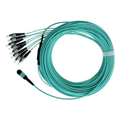 China FTTH FTTH 100G MM 12 24 Fiber Optic Jumper Cable 3 Core 5 10m Fiber Patch Cord OM3 Om4 Mpo-FC for sale