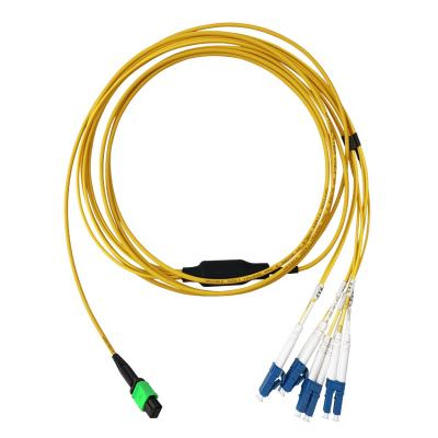 China FTTH SM 8 12 FTTH 100G 9/125 24 Fiber Optic Jumper Cable 3 Core 5 10m Fiber Patch Cord Om4 Mpo-LC for sale