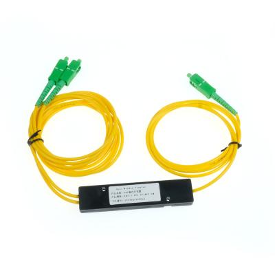 China SC 1*2 GPON FTTH FIBER OPTICAL UPC / APC Fiber Optic Box PLC Splitter Single Mode ABS Module PLC Splitter for sale