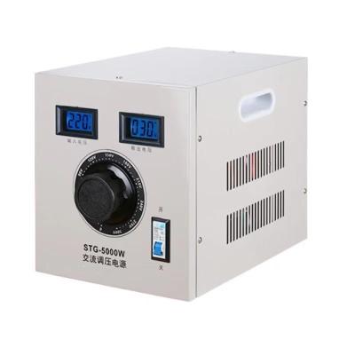 China Electrical Equipment STG5000W AC Adjustable Voltage 0v 220v to 300v Automatic Voltage Regulators Variac Transformer Voltage Stabilizers for sale