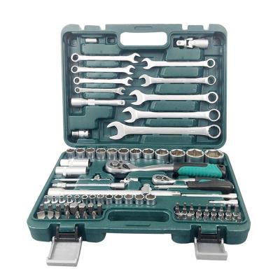 China Auto Repair Socket Set Multifunctional 82 Pcs Socket Ratchet Wrench Car Tool Box Universal Combination Car Repair Tool Box Set for sale