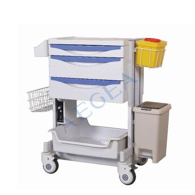 China AG-MT014 Large Size Traditional Hospital Plastic Cheap Mobile Therapy Endoscopy Trolley for sale