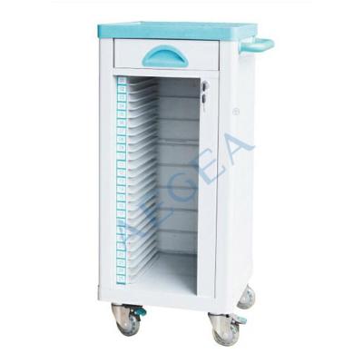 China AG-CHT004 Traditional Single Row ABS Material Mobile Case History Hospital Patient Cart for sale