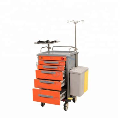 China AG-ET018 ABS Traditional Material Four Silent Casters With Brakes Emergency Patient Trolley for sale