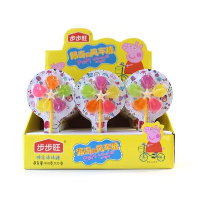 China halal colorful fruit flavor windmill lollipop hard candy manufacturer for sale