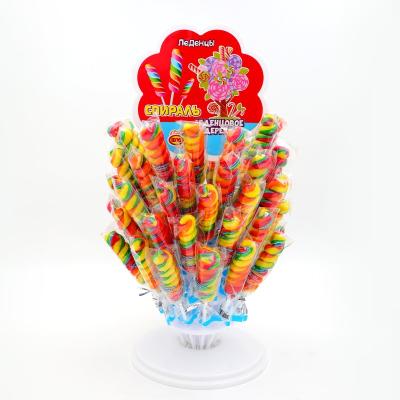 중국 halal handmade rotating twist stick lollipop wave swirl sweet rainbow lollipop candy tree 판매용