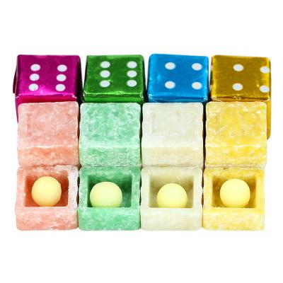 China halal china cheap price fruit flavor dice cube bubble gum chewing gum with sour manufacturer for sale