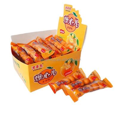 China Fruit flavor orange shaped Bubble Gum filled Jam chewing gum candies and sweets for sale