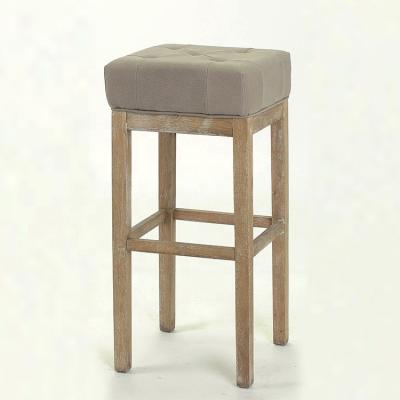 China Colorful and Square Rustic Antique Style Bar Stool /Fabric Seat High Chair Home Bar Stool (KY-3158-OAK) for sale