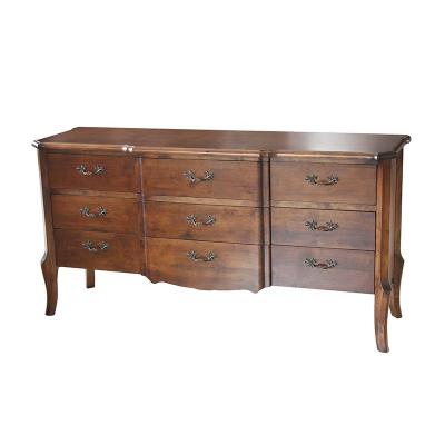 China Strong Antique Chinese Walnut Color Chinese Style 9 Drawers TV Cabinet Solid Wood Home/Hotel Use Sideboard (DT-974) for sale