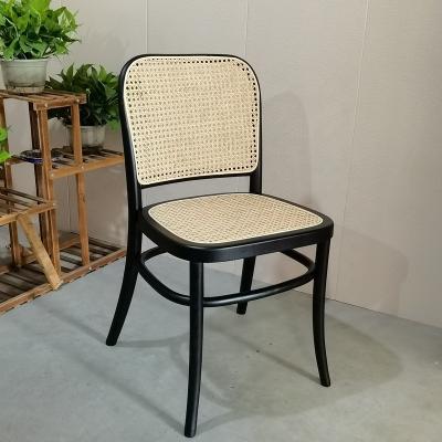 China Traditional Factory Directly Supply Antique Rattan Chair Wooden Cane Restaurant Dining Back Chair CH-504 for sale