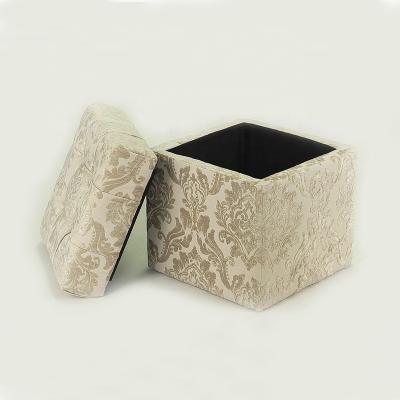 China China Factory New Contemporary Designed With Button Fabric Cube Storage Multifunctional Ottoman (KY-2852) Stool for sale