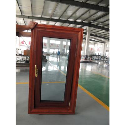 China Windproof Tilt And Turn UPVC Window Oak Finish for sale