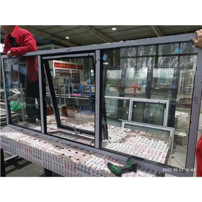 China Festglasfaser-Aluminium-Scheibenfenster mit schwarzem Rahmen zu verkaufen