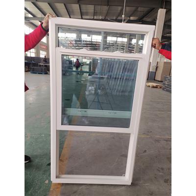 China Ventanas de plástico de deslizamiento vertical UPVC de sola suspensión Ventana de vinilo de casa estadounidense en venta