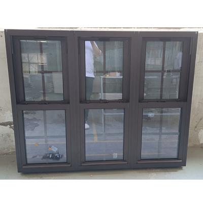 China Ventana colgada de aluminio doble multicámara deslizante vertical acabado anodizado en venta