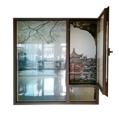 China Puerta de ventana de aluminio sin costura con casilla de madera de rosa ventanas de PVC en venta