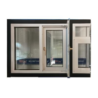 China Ventanas de aluminio con doble acristalamiento con parrilla de PVC aislada en venta