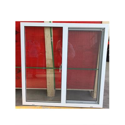 China 58 mm enkel schuifvenster enkel glas getemperd wit UPvc Te koop