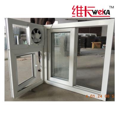 China Casa PVC Vinyl Crank Out Ventanas de vidrio templado doble OEM en venta