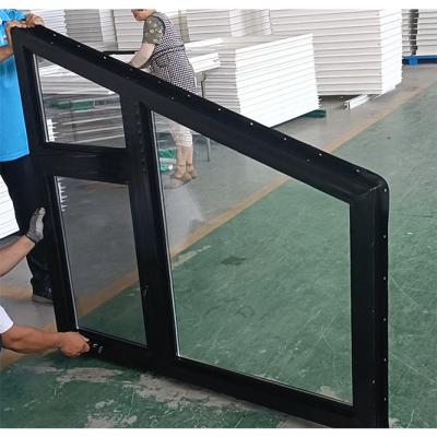 China Europäische Vinylfenster PVC Doppelverglasung Fenster Fassade Trapezform Schwing offen für Haus zu verkaufen