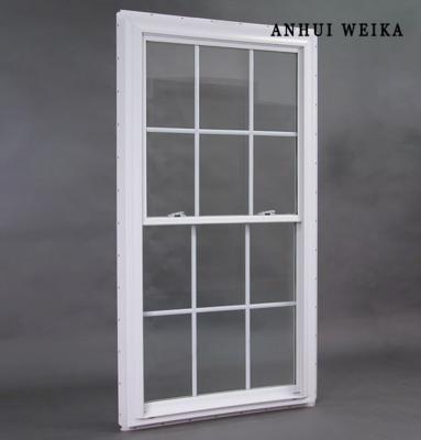 China Fácil mantenimiento y diseño de rejilla de PVC Vinyl PVC Upvc plástico UPVC doble ventana colgada en venta