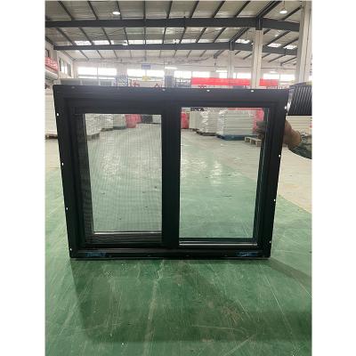 China Black American Series UPVC Single Sliding Windows Smoothly Push And Pull for sale