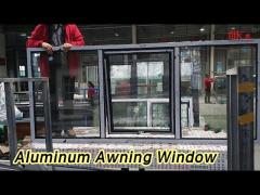 Black Frame Aluminum Awning Window Tempered Glass Thermal Break