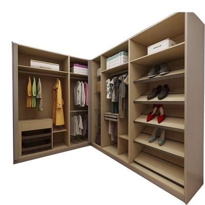 China Customized Luxury Walk In Wardrobes Bedroom Storage Solutions Solid Wood Wardrobe Closet With Mirrored Doors for sale