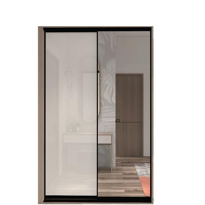 China New Modern Minimalism Folding Lattice Wall Mount Wardrobe Small Integral Hanging Clothes Wardrobe with Mirror in White for sale